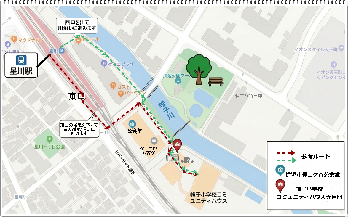 星川駅からのルート